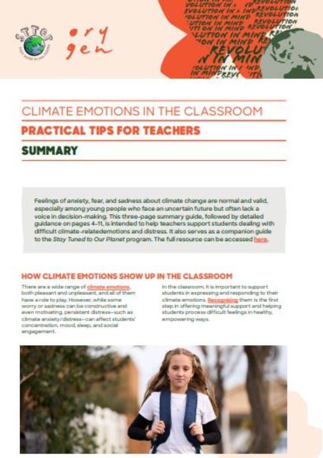 Climate emotions in the classroom