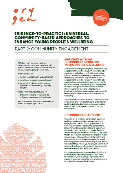 Part 1: Universal, Community-based Approaches To Enhance Young People’s ...