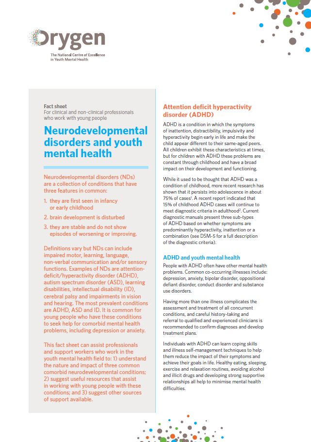 Neurodevelopmental disorders and youth mental health